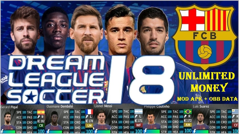 Dream League Soccer 2018 MOD APK FC Barcelona Data Download